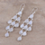 Rainbow moonstone dangle earrings, 'Misty Waterfall' - White Rainbow Moonstone Sterling Silver Dangle Earrings
