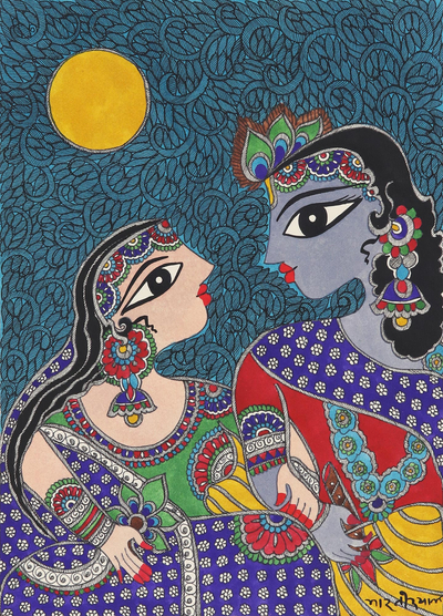 Buy Madhubani Kurma Avatar Handmade Painting by COMMUNITY ARTISTS GROUP.  Code:FR_1523_72626 - Paintings for Sale online in India.