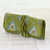 Cotton jewelry roll, 'Light Olive Keeper' - Light Olive Cotton Jewelry Roll Crafted in India (image 2b) thumbail