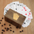 Wood decorative box and playing card set, 'Cosmopolitan Player' - Mango Wood Brass Inlay Decorative Box and Playing Card Set thumbail