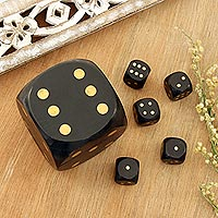 Wood decorative box and dice set, Elegant Dice