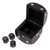 Wood decorative box and dice set, 'Elegant Dice' - Black Mango Wood with Brass Dots Decorative Box and Dice Set (image 2d) thumbail