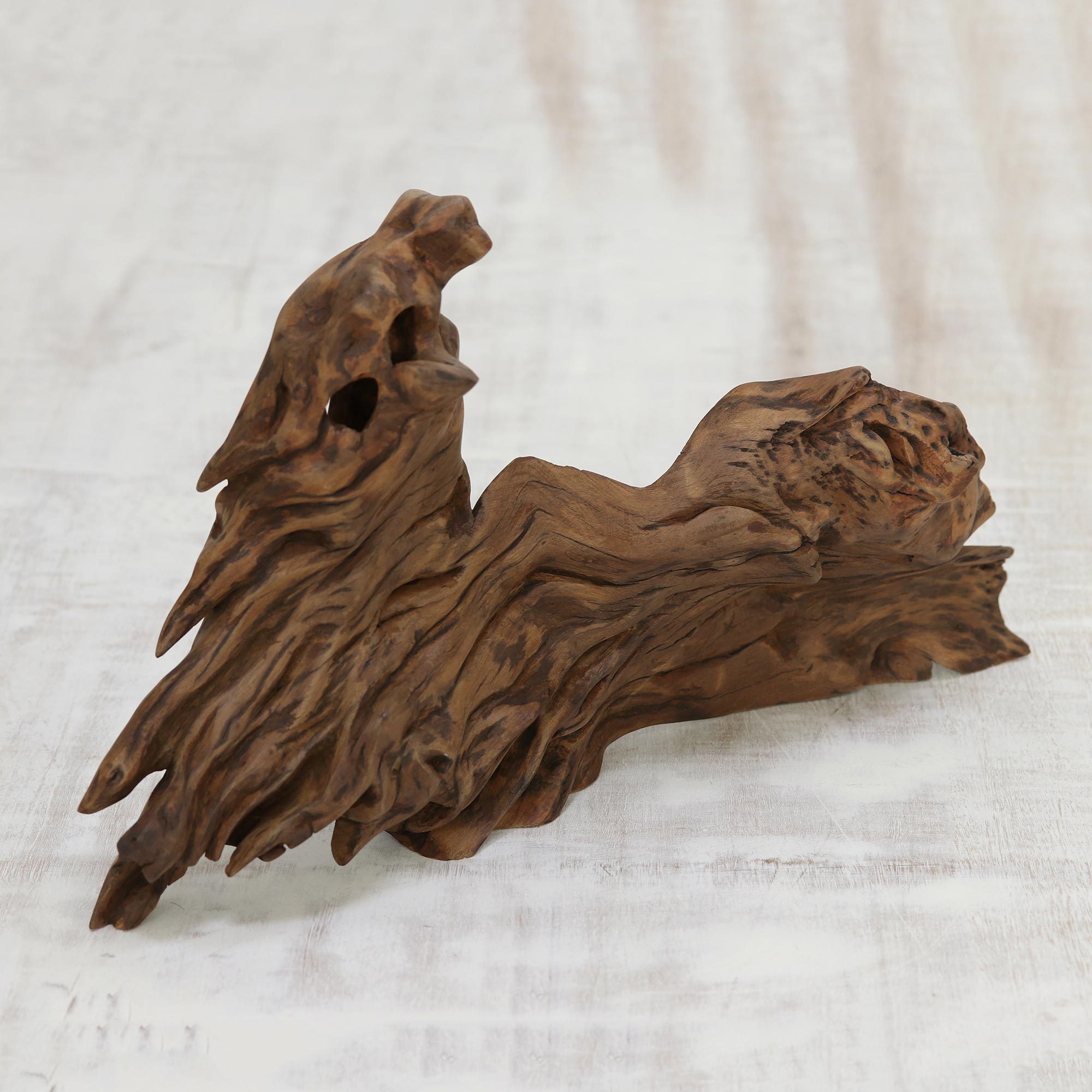 Hand Carved Reclaimed Wood Sculpture Inspired by Childhood Childhood