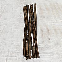 Escultura de madera a la deriva, 'Fire Power' - Escultura de madera a la deriva tallada a mano de llamas verticales