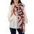 Wool shawl, 'Claret Bliss' - Claret-Striped Wool Shawl Crafted in India thumbail