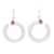Garnet dangle earrings, 'Radiant Crescent' - Garnet and CZ Dangle Earrings from India
