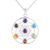 Multi-gemstone pendant necklace, 'Inner Chakra' - Multi-Gemstone Circular Chakra Necklace from India