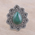 Malachite cocktail ring, 'Tremendous' - Malachite Teardrop and Sterling Silver Scrolls Cocktail Ring