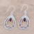 Garnet dangle earrings, 'Fascinating Scarlet' - Sterling Silver and Garnet Pear-Shaped Dangle Earrings