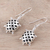Onyx dangle earrings, 'Turtle Delight' - Handcrafted Sterling Silver and Onyx Turtle Dangle Earrings