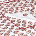 Cotton table linen set, 'Floral Bliss' (set for 6) - Rayon Embroidered Floral Cotton Table Linen Set from India