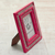 Wood photo frame, 'Spring Memories' (4x6) - Leaf Motif Aluminum and Wood Photo Frame (4x6) from India (image 2b) thumbail