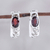 Garnet hoop earrings, 'Fireside Glow' - Oval Garnet and Sterling Silver Openwork Hoop Earrings (image 2) thumbail