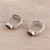 Garnet hoop earrings, 'Fireside Glow' - Oval Garnet and Sterling Silver Openwork Hoop Earrings (image 2b) thumbail