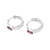 Garnet hoop earrings, 'Fireside Glow' - Oval Garnet and Sterling Silver Openwork Hoop Earrings (image 2c) thumbail