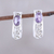 Amethyst hoop earrings, 'Eventide Glow' - Oval Amethyst and Sterling Silver Openwork Hoop Earrings (image 2) thumbail