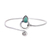 Onyx cuff bracelet, 'Modern Delhi Vibe' - Sterling Silver and Green Onyx Minimalist Cuff Bracelet thumbail