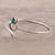 Onyx cuff bracelet, 'Modern Delhi Vibe' - Sterling Silver and Green Onyx Minimalist Cuff Bracelet