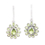 Peridot dangle earrings, 'Dramatic Dazzle' - Pear-Shaped Faceted Peridot Sterling Silver Dangle Earrings