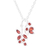 Halskette mit Granat-Anhänger - Granat-Sterlingsilber-Schmetterlings-Blumen-Anhänger-Halskette