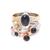 Onyx cocktail ring, 'Midnight Flowers' - Sterling Silver Copper Black Onyx Cocktail Ring thumbail