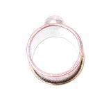 Rainbow moonstone cocktail ring, 'Industrial Allure' - Mixed Metals Silver and Rainbow Moonstone Cocktail Ring