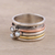 Cultured pearl meditation spinner ring, 'Nestled Trio' - Cultured Pearl and Metal Trio Meditation Spinner Ring (image 2b) thumbail