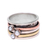 Cultured pearl meditation spinner ring, 'Nestled Trio' - Cultured Pearl and Metal Trio Meditation Spinner Ring (image 2d) thumbail