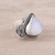 Rainbow moonstone cocktail ring, 'Gorgeous Glacier' - Teardrop Rainbow Moonstone and Sterling Silver Cocktail Ring
