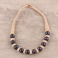 Bone beaded necklace, Natural Woman