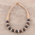 Bone beaded necklace, 'Natural Woman' - Handcrafted Brown Buffalo Bone on Tan Cotton Beaded Necklace thumbail