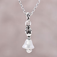 Sterling silver pendant necklace, 'Holy Bell' - Sterling Silver Bell Pendant Necklace from India