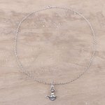 Sterling silver pendant necklace, 'Graceful Swing' - Elegant Sterling Silver Pendant Necklace from India