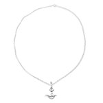 Sterling silver pendant necklace, 'Graceful Swing' - Elegant Sterling Silver Pendant Necklace from India