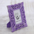 Wood photo frame, 'Purple Bliss' (4x6) - Lilac Purple Shabby Chic Mango Wood Photo Frame 4x6 Inch (image 2b) thumbail