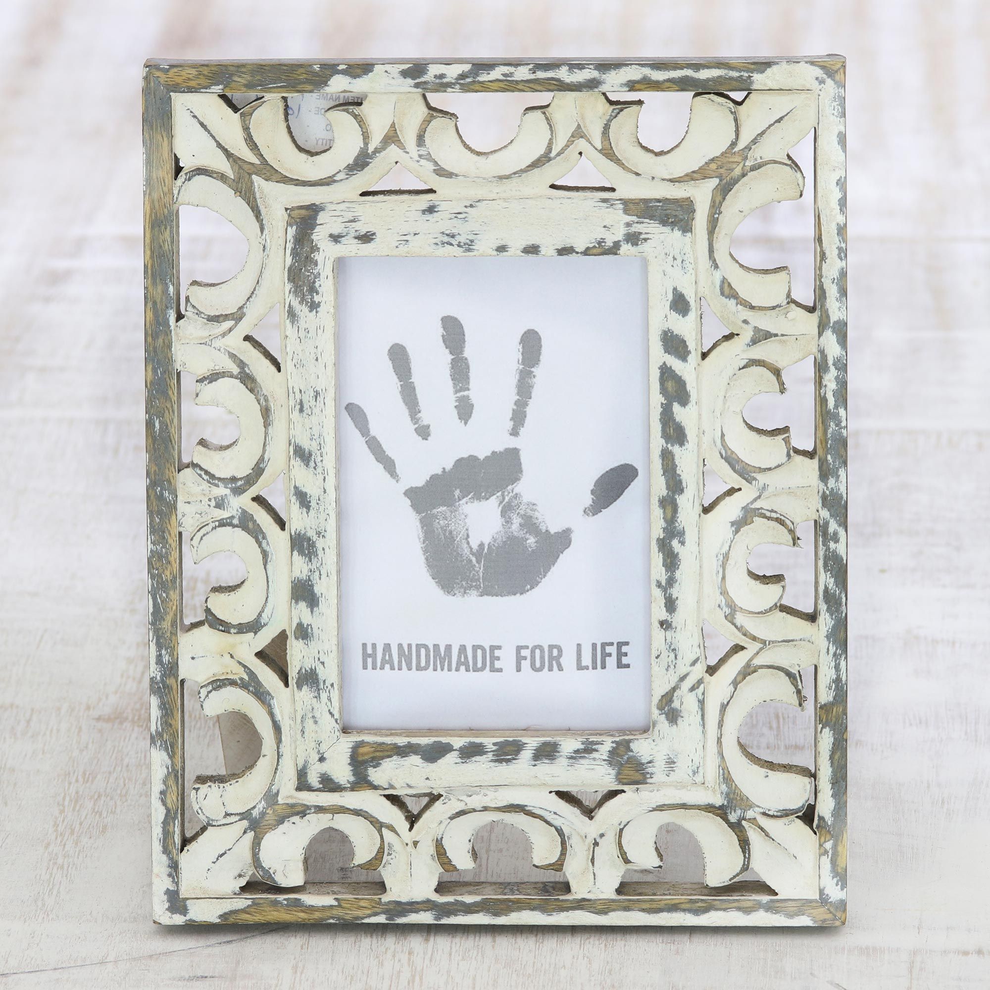 Hand Carved Wooden Photo Frame with Antiqued Finish (4x6) - Moradabad  Memories