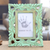 Wood photo frame, 'Majestic Leafy Vines' (4x6) - Green Hand-Carved Rustic Leafy Vine 4x6 Photo Frame thumbail