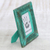 Wood photo frame, 'Blossom Meadow' (4x6) - Green Hand Carved Flower Cutouts Wood Photo Frame (4x6) (image 2b) thumbail