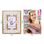 Wood photo frame, 'White Garden' (4x6) - Mango Wood Photo Frame Crafted in India (4x6)