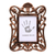 Wood photo frame, 'Leafy Celebration' (5x7) - Copper-Colored Carved Rustic Mango Wood Photo Frame (image 2a) thumbail
