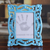 Wood photo frame, 'Memory Keeper' (5x7) - Hand-Carved Blue Shabby-Chic Mango Wood Photo Frame 5x7 thumbail