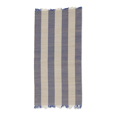 Cotton and grass reed blend area rug, Diamond Stripes (2x4)