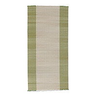 Cotton and grass reed blend area rug, 'Verdant Harmony' (2x4) - Cotton and Grass Reed Area Rug in Green and Ivory (2x4)