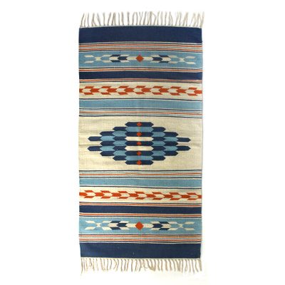 3x5 Boho Geometric Handwoven Wool Area Rug With Fringe Wool Area Rug Geometric Fusion 3x5 Boho Handwoven