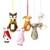 Wool felt ornaments, 'Woodland Animals' (set of 6) - Animal-Themed Wool Ornaments from India (Set of 6) thumbail