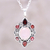 Garnet and rose quartz pendant necklace, 'Glory of Red' - Garnet and Rose Quartz Pendant Necklace from India thumbail