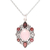 Garnet and rose quartz pendant necklace, 'Glory of Red' - Garnet and Rose Quartz Pendant Necklace from India