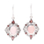 Garnet and rose quartz dangle earrings, 'Glory of Red' - Garnet and Rose Quartz Dangle Earrings from India