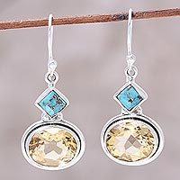 Featured review for Citrine dangle earrings, Watery Gold