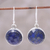 Lapis lazuli dangle earrings, 'Watery World' - 13-Carat Lapis Lazuli Dangle Earrings from India